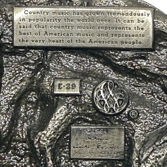 1984 Country Music Belt Buckle Banjo Fiddle Siskiyou E-29 USA Vintage - Picture 4 of 5